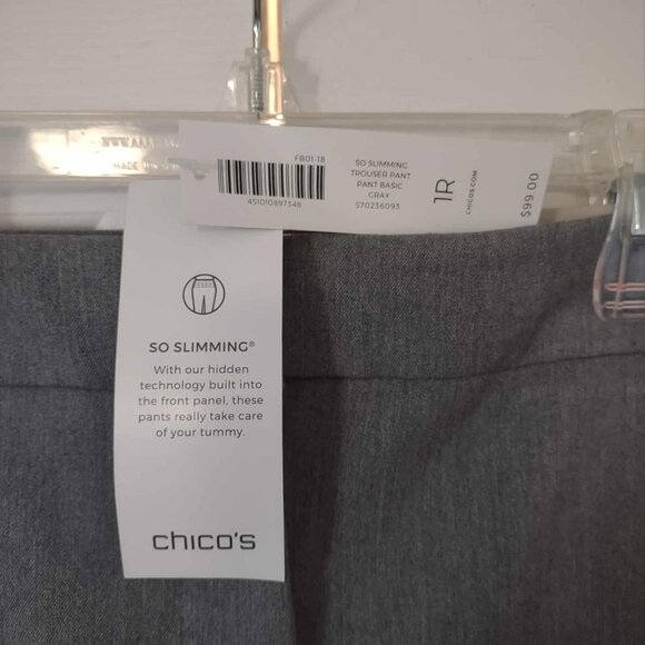 Chico's Women's So Slimming Trouser Pant Basic Grey SZ/8R 570236093 - Picture 3 of 5